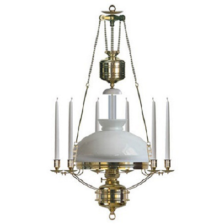 Tromt&ouml; taklampa i polerad m&auml;ssing, med fotogen 14&rsquo;&rsquo;&rsquo; br&auml;nnare LIGGER SOM BEST&Auml;LLNINGSVARA TAR NORMALT EN VECKA  N318M7V