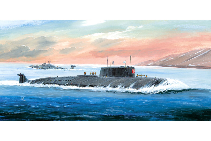 Byggmodell ubt - Nuclearn Submarine APL Kursk - 1:350