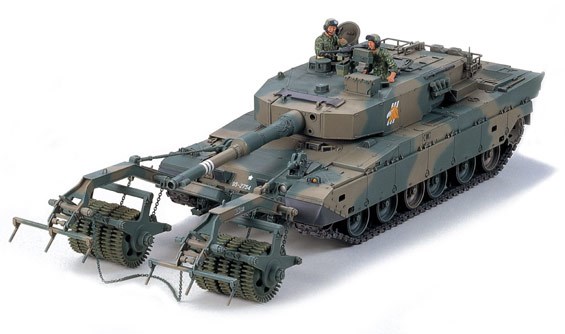 RC Radiostyrt Byggmodell stridsvagn - TYPE 90 TANK - MINE ROLLER - 1:35 - Tamiya