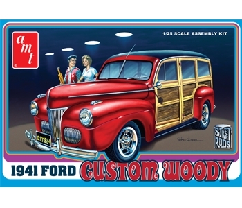 RC Radiostyrt Byggmodell bil - 41 Ford Woddy - 1:25 - AMT
