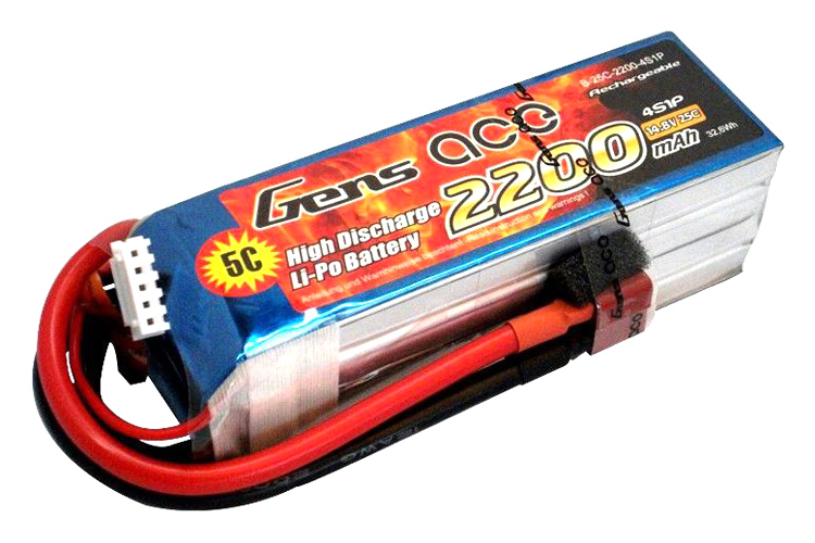 Batteri - 14,8V 2200mAh LiPo - 25C - T-kontakt - Gens Ace