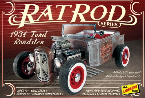 RC Radiostyrt Byggmodell - 1934 Ford Roadster Rat Rod - 1:25 - LB