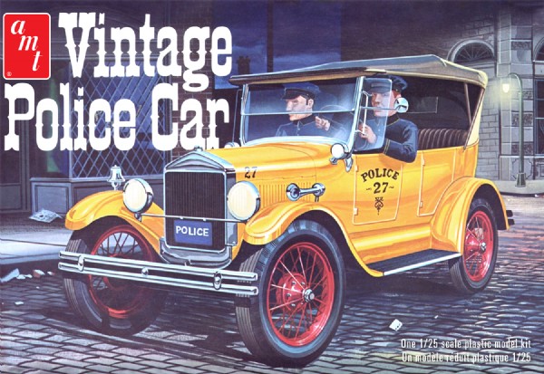 RC Radiostyrt Byggmodell bil - 1927 Ford T Vintage Police Car - 1:25 - AMT