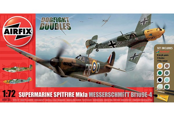 RC Radiostyrt Byggmodell - Supermarine Spitfire & Messerschmitt - 1:72 - AirFix