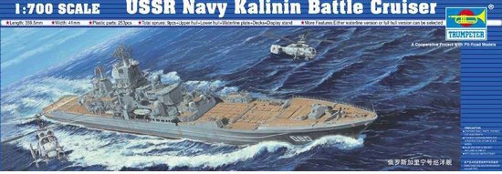 RC Radiostyrt Byggmodell krigsfartyg - Soviet Kalinin - 1:700 - Trumpeter