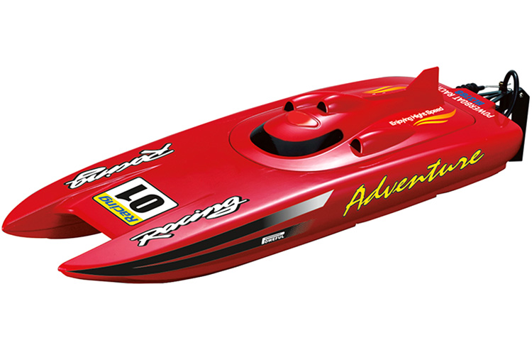 Demo - Radiostyrd båt - Adventure Racing Katamaran - Röd - 2,4Ghz - RTR