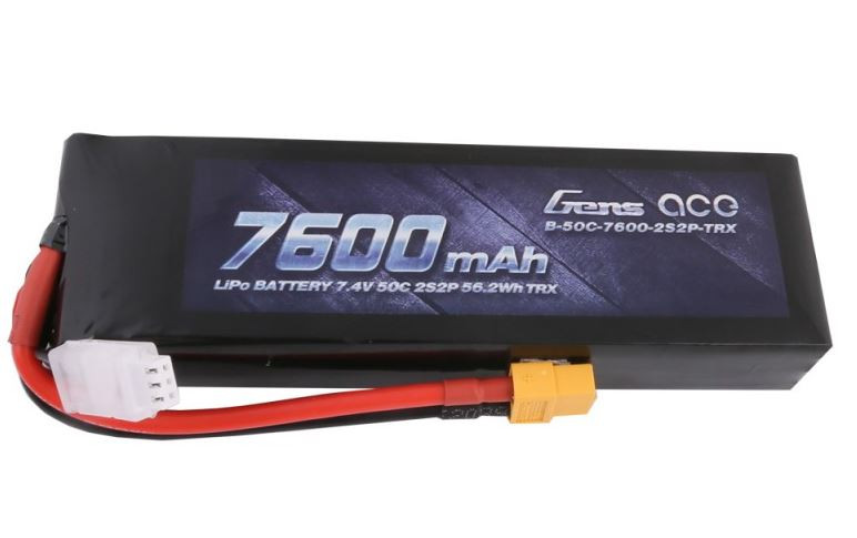 Batteri - 7,4V 7600mAh LiPo 50C XT60 - Gens