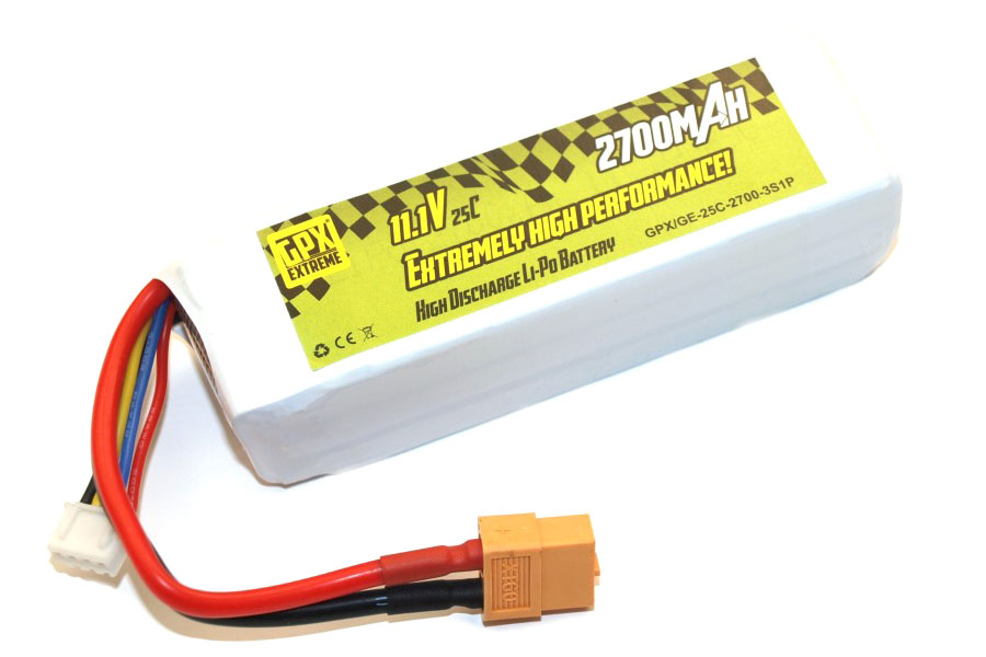 Batteri - 11,1V 2700mAh LiPo - 25C - XT60 - GPX