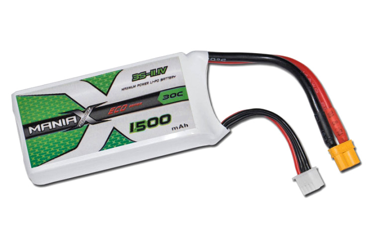 Batteri - 11,1V 1500mAh LiPo - 30C - XT60 - ManiaX