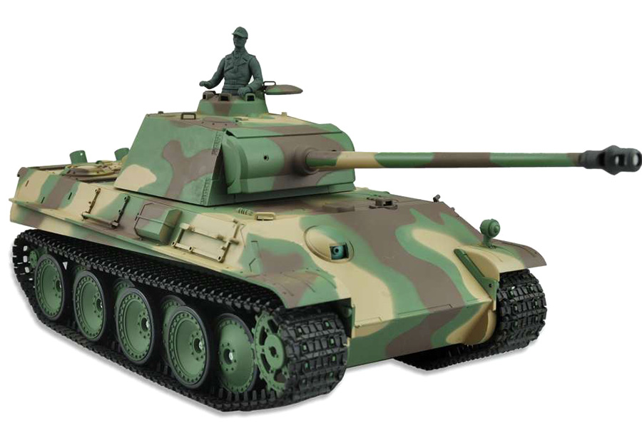 Radiostyrd stridsvagn - 1:16 - Panther Tank G - 2,4Ghz - BB+IR - Trä -RTR