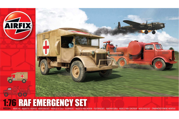 RC Radiostyrt Byggmodell Diorama - RAF Emergency Set - 1:76 - Airfix