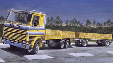 Byggmodell lastbil - Scania 142M Flat Bed - 1:24 - IT