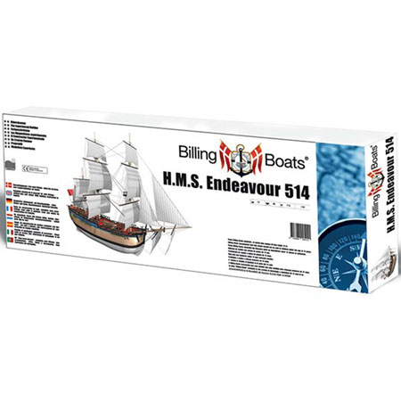 Trämodell fartyg - HMS Endeavour 514 - 1:50 - BB