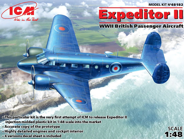 RC Radiostyrt Byggmodell flygplan - Expeditor II, WWII - 1:48 - ICM