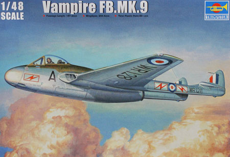 RC Radiostyrt Byggmodell flygplan - Vampire FB.MK.9 J 28 SE decal - 1:48 - TR