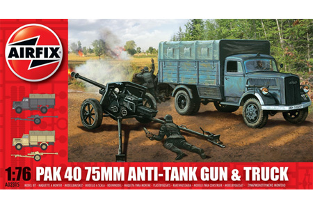 PAK 40 75mm Anti-Tank Gun & Truck - 1:76 - Airfix