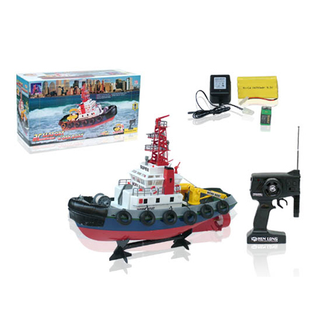 Demo - Radiostyrda båtar - Bogserbåt med vattenspruta V2 - 2,4Ghz - RTR