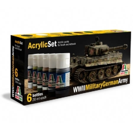 Frg - Acrylic Set 6p WWll Military German Army - Italeri