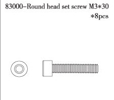 RC Radiostyrt FS Internal hex screw M3*28 8pcs 1:10 nitro