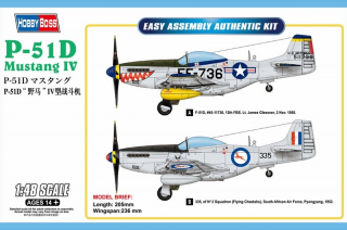 RC Radiostyrt Byggmodell flygplan - P-51D Mustang IV 1:48 HobbyBoss