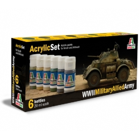 Färg - Acrylic Set 6p WWll Military Allied Army  - Italeri