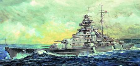 RC Radiostyrt Modellbåt - Bismarck 1941 - Trumpeter - 1:700