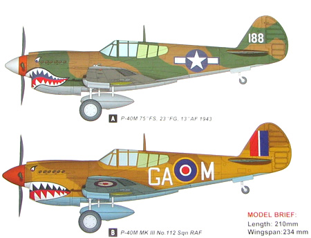 RC Radiostyrt Modellflygplan - P-40M Kitty Hawk - HobbyBoss - 1:48