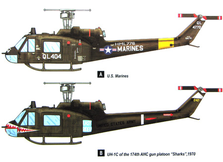 RC Radiostyrt Modellhelikopter - UH-1C Huye Helicopter - HobbyBoss - 1:48
