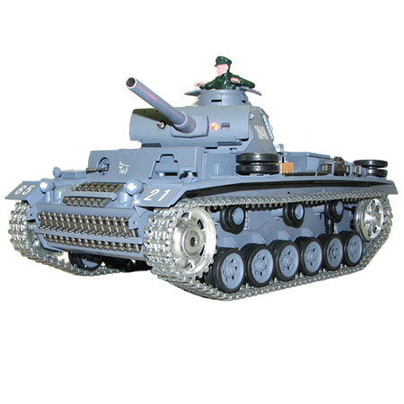 RC stridsvagn - 1:16 - Panzerkampfwagen III METALL Upg. - 2,4Ghz -RTR