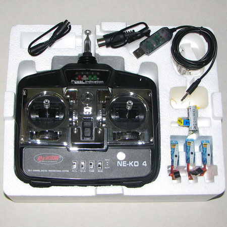 RC Radiostyrt Sändarpaket - NE-KO - 4 kanals + sim - 35Mhz - Dy