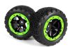 Slayer ST Wheels/Tires Assembled (Black/Green)