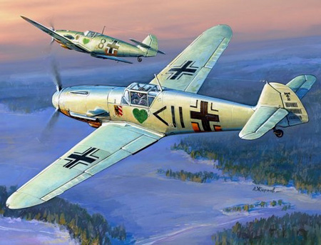 RC Radiostyrt Modellflygplan - Messerschmitt Bf 109 F-2 - Zvezda - 1:72