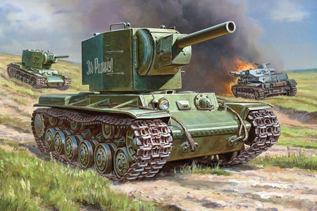 RC Radiostyrt Byggsats Stridsvagn - KV-2 heavy tank - snap - 1:100 - Zvezda