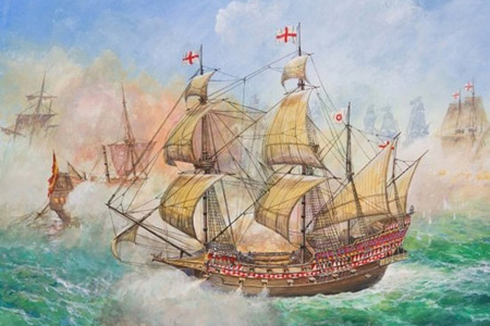 RC Radiostyrt Byggsats Segelbåt - Sir Francis Drakes flagship HMS Revenge - 1:350