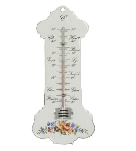 Termometer emaljerad med blommor 3215