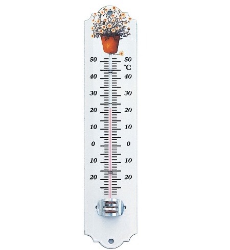 Termometer emaljerad med blommor 3223