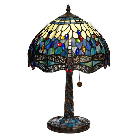 Tiffany Trollslända Safirblå Bordslampa 30 cm, Nostalgia Design