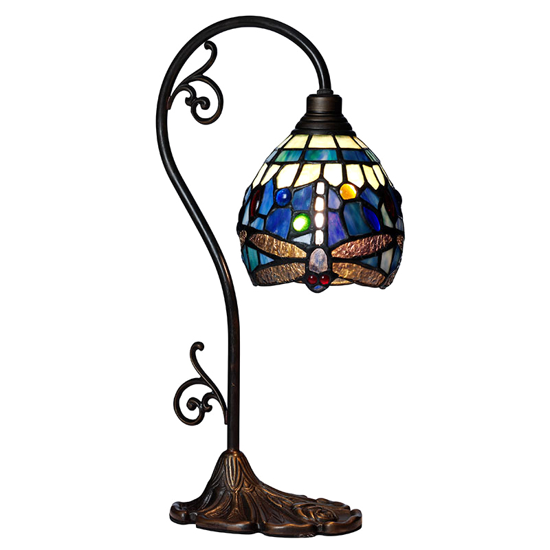 Tiffany Trollslända Safirblå Skrivbordslampa 13 cm, Nostalgia Design