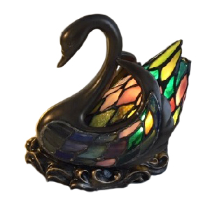 Tiffany Svan fågel Mosaik Bordslampa 20 cm, Nostalgia Design