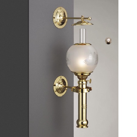 Captains cabin lamp i mässing inkl ship globe