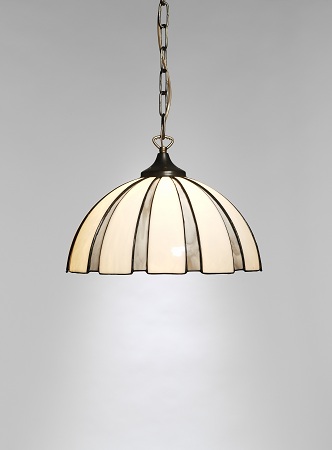 Coupe Vit/Grå taklampa Tiffany handgjord.T87-45