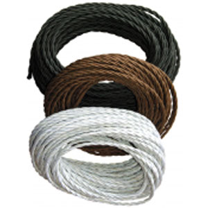 Tygkabel tvinnad tyg SVART 2 meter, D10-3S-2M