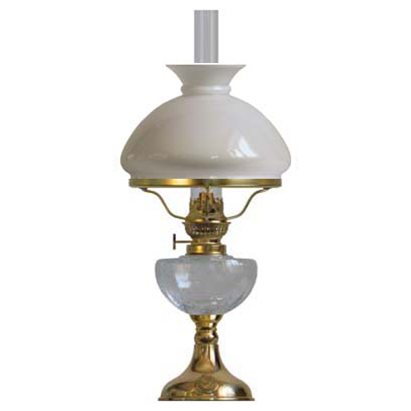 Trossölampa M, med 10’’’ brännare, lampskärm 2119V - Opalvitt glas, höjd 47 cm, N251M5V