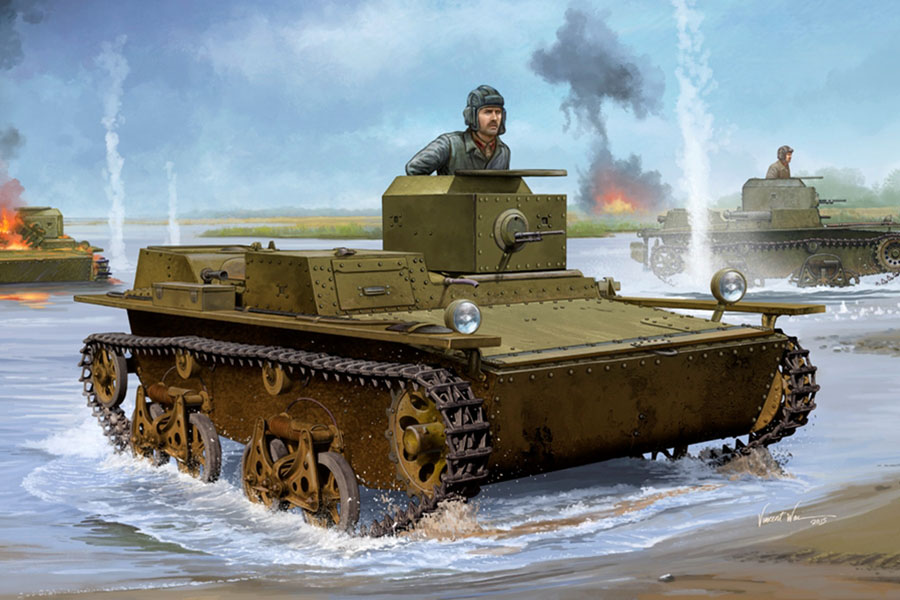 RC Radiostyrt Byggmodell stridsvagn - Soviet T-38 Amphibious Light Tank - 1:35