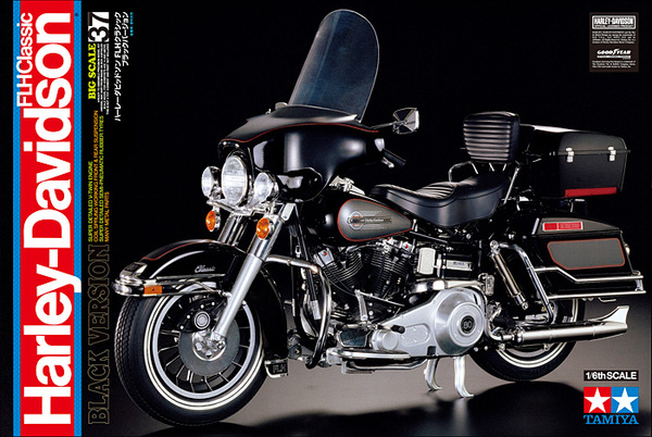 Bild p� Byggsats MC - Harley Davidson FLH Classic Black - 1:6 - Tamiya