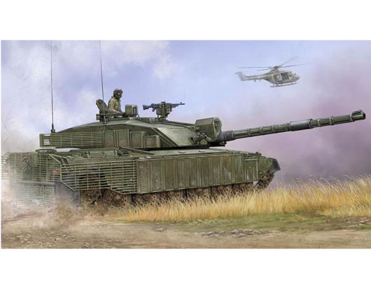 RC Radiostyrt Byggmodell stridsvagn - BRITTISH CHALLENGER 2 W. ANTI HEAT FENCE - 1:35 - TR
