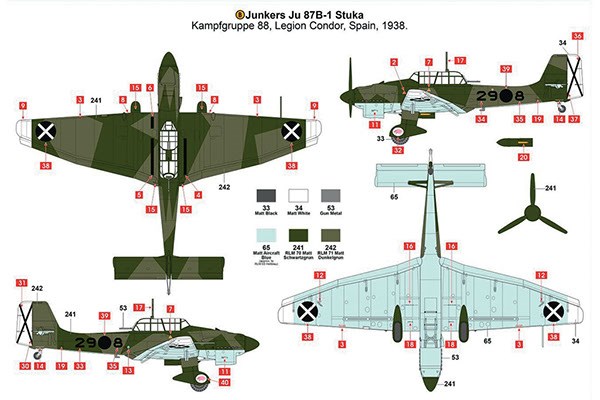 Thumbnail 734 f�r Byggmodell flygplan - Junkers JU87B1 STUKA - 1:48 - IT