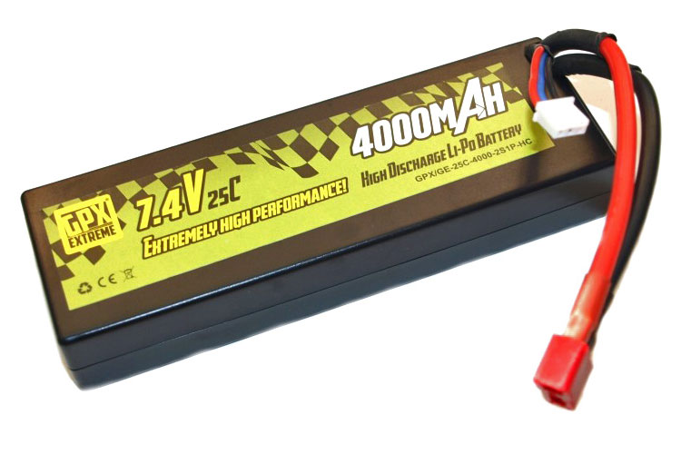 Bild p� Batteri - 7,4V 4000mAh Li-Po - 25C - T - GPX