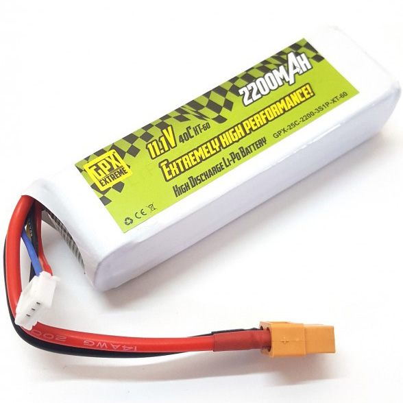 Bild p� Batteripack Li-PO Batteri 11,1V 2200mAh 25C XT-60 GPX