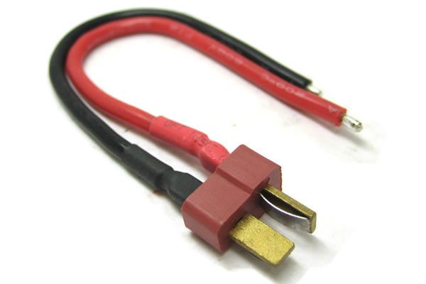 RC Radiostyrt T-dean male connector with 14AWG 10cm cable.
